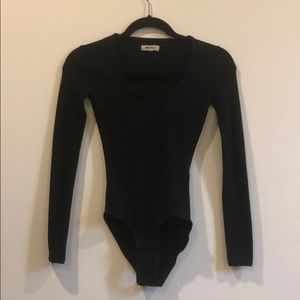 Madewell leotard / bodysuit long sleeved black